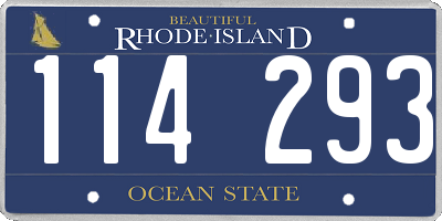 RI license plate 114293