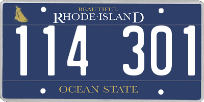 RI license plate 114301