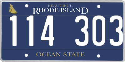 RI license plate 114303