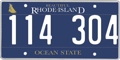 RI license plate 114304