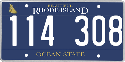 RI license plate 114308