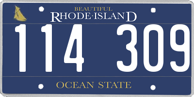 RI license plate 114309