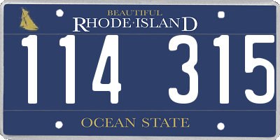 RI license plate 114315