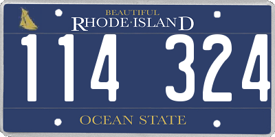 RI license plate 114324