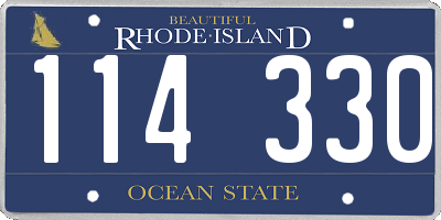 RI license plate 114330