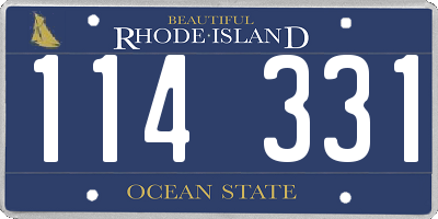 RI license plate 114331