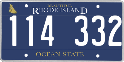 RI license plate 114332
