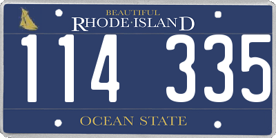 RI license plate 114335