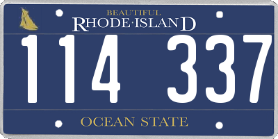 RI license plate 114337
