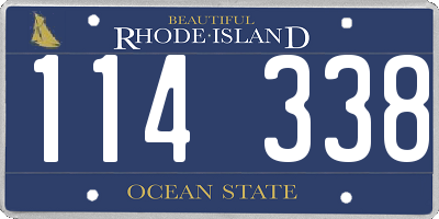 RI license plate 114338