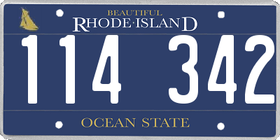 RI license plate 114342
