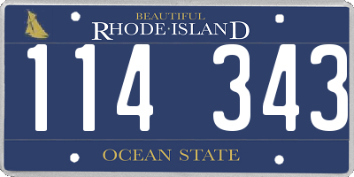 RI license plate 114343