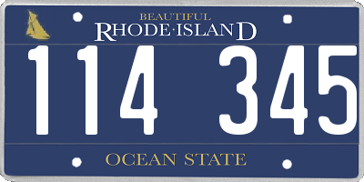 RI license plate 114345