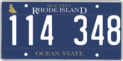 RI license plate 114348