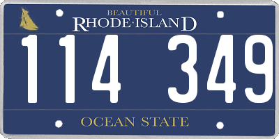 RI license plate 114349