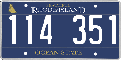 RI license plate 114351