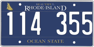 RI license plate 114355