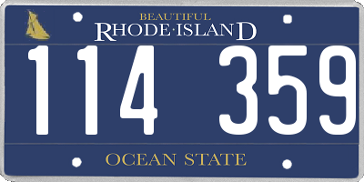 RI license plate 114359