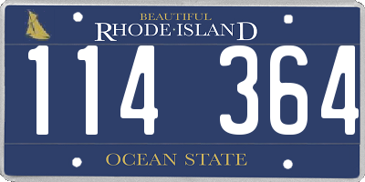 RI license plate 114364