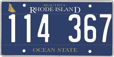 RI license plate 114367