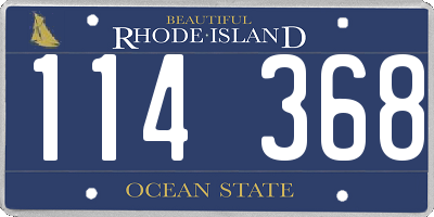 RI license plate 114368