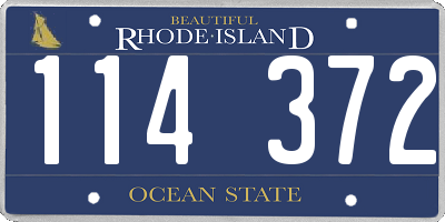 RI license plate 114372
