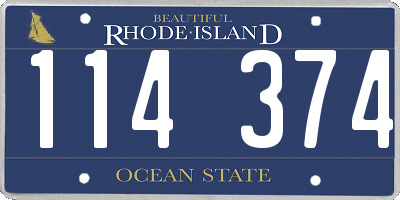 RI license plate 114374