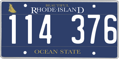 RI license plate 114376