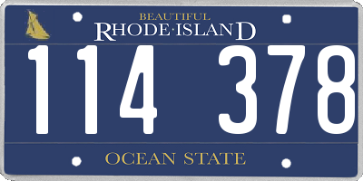 RI license plate 114378
