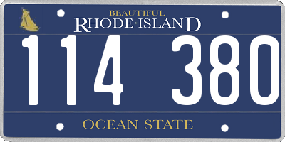 RI license plate 114380