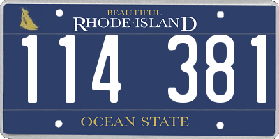 RI license plate 114381