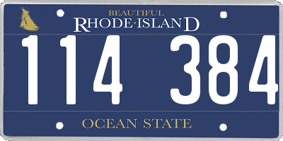 RI license plate 114384