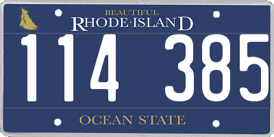RI license plate 114385