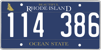 RI license plate 114386