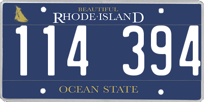 RI license plate 114394