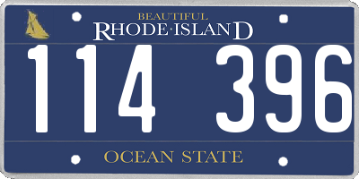 RI license plate 114396