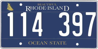 RI license plate 114397