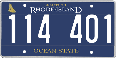 RI license plate 114401