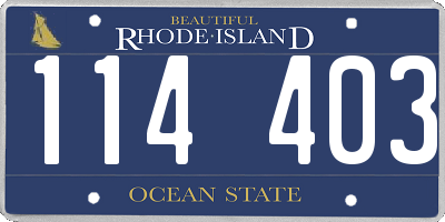 RI license plate 114403