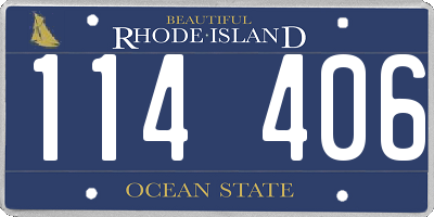 RI license plate 114406