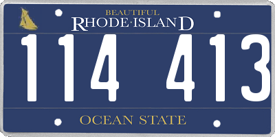 RI license plate 114413