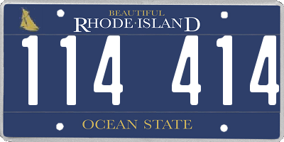 RI license plate 114414