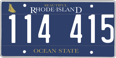 RI license plate 114415