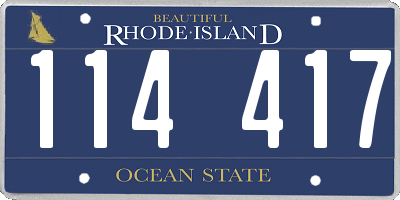 RI license plate 114417