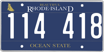 RI license plate 114418