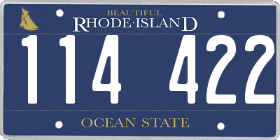 RI license plate 114422