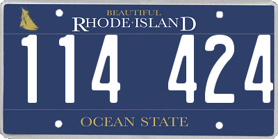 RI license plate 114424