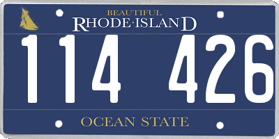 RI license plate 114426