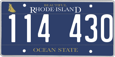RI license plate 114430