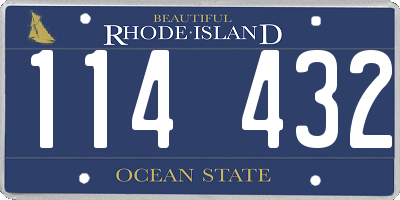 RI license plate 114432